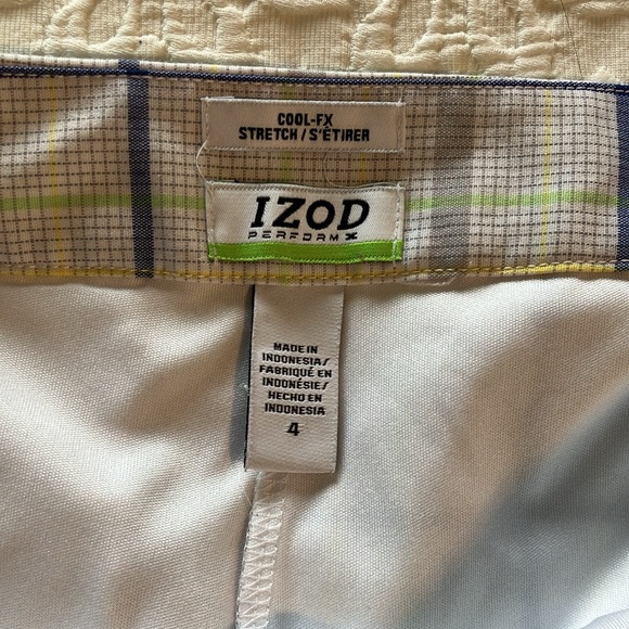 Gray white yellow blue green izod performx size 4 skort w/white shorts attached - Picture 8 of 15